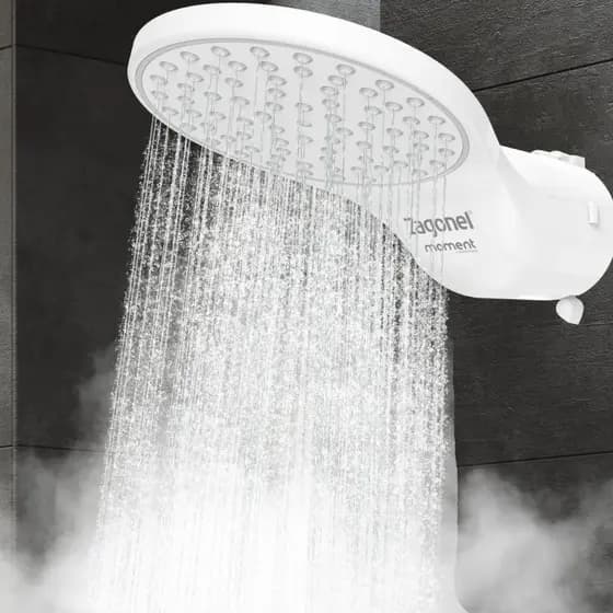 Chuveiro Ducha Moment Zagonel 4 Temperaturas Branco Banheiro Elegante Resistente Relaxante Moderno