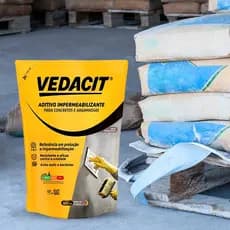 Aditivo Plastificante Vedacit 900 Ml Vedalit Pouch Concretos Argamassa Reboco Fácil Aplicação