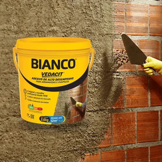 Aditivo Bianco Adesivo Alto Desempenho Vedacit 3,6KG Impermeabilizante Argamassa Reforma Construção Fácil Versátil