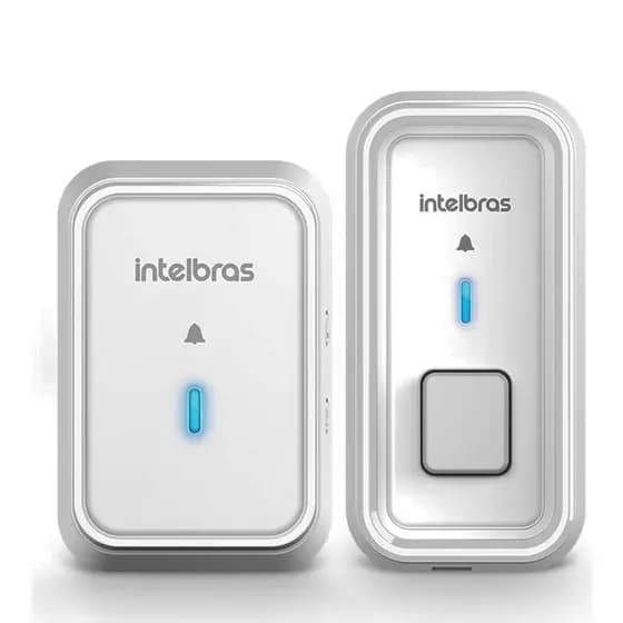 Campainha Eletrônica Sem Fio CIB 101 Intelbras Branca Bateria Alta Performance Bivolt Resistência Climática Moderna