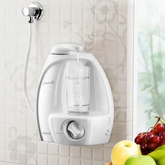 Purificador De Água Gioviale Branco Bica Móvel Lorenzetti Bebedouro Filtro Para Bancada Parede Água Natural