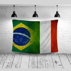 Bandeira Painel Brasil & Itália Países 70x1,00 Copa 01