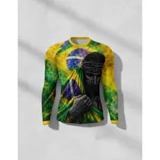Camisas Criança Manga Longa Copa Brasil Jogo Jesus Cristo