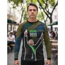 Camisa Manga Longa De Frio Bolsonaro Brasil Presidente -1