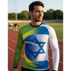 Camisa Manga Longa Copa Brasil E Israel Países Juntos