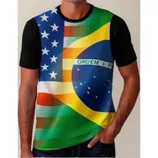 Camisa Camiseta Bandeira Brasil Usa Estados Unidos 02
