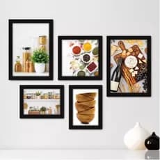 Quadros decorativos 5 peças mosaicos para sua sala ou quarto Cozinha - Utensílios de Cozinha Star = 369