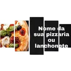 Quadro Mosaico 5 Peças Personalizado com Nome/Logo de Sua Pizzaria/Hamburgueria/Lanchonete