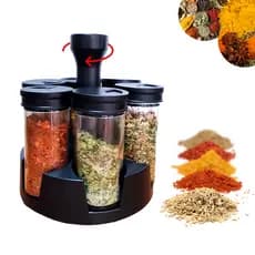 Porta Tempero De Vidro Grande Giratório 6, 9 ou 12 Potes Grandes Prático Cozinha