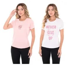 Kit Com 2 Camisetas Dry Fit Feminina Treino
