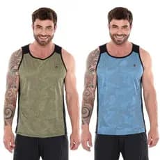 KIT COM 2 REGATAS TECIDO JACQUART PREMIUM DIFERENCIADA TREINO