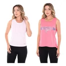Kit 2 Regatas Dry Feminina Fitness Estampada Diferenciada