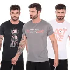 KIT COM 3 CAMISETAS DRYFIT MASCULINA TREINO