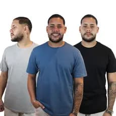 KIT 3 CAMISETAS MASCULINA ALGODÃO BASICA