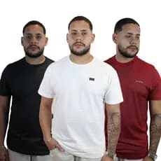 KIT 3 CAMISETAS MASCULINA ALGODÃO BASICA