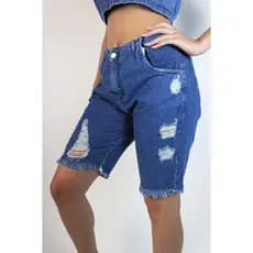 Bermuda Ciclista Jeans Feminina