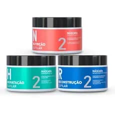 Kit Cronograma Completo Essenza 3x300g - Tratamento Capilar Hidratação Nutrição e Reconstrução