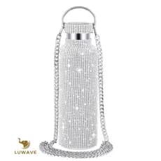 Garrafa Térmica Inox com Tampa e Pincel – Design Strass