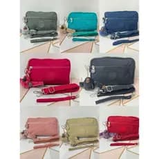 Bolsa pequena transversal feminina/masculina e chaveiro de macaco para uso diário