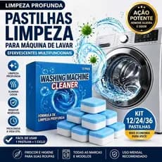 Pastilhas Limpeza Máquina de Lavar Efervescente Removedor de Sujeira e Odor Kit 12 24 36 Unidades
