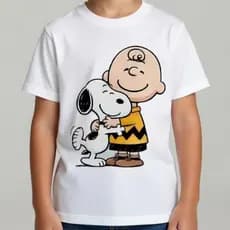 Camiseta Infantil estampada Snoopy | Camisa 100% Algodão unissex