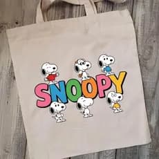 Bolsa Estampada Snoopy Ecobag Algodão Alta Qualidade