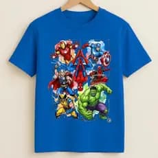 Camiseta Infantil Juvenil Estampada Super Heróis Camisa 100% Algodão Qualidade Premium