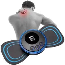 Massageador Portátil Recarregável Dor Pescoço Coluna Pernas Preto Acupuntura Eletrônica Fisioterapia