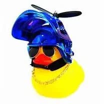 Pato De Borracha Com Pingente com Capacete Acessórios Decoração