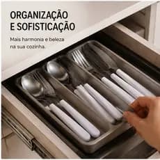 Talheres em Inox kit 25 Peças - Branco