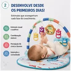 Tapete Infantil Atividades Bebê Musical com Piano Interativo - AZUL
