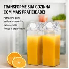 Pote Hermético Organizador Geladeira Porta Leite 500 ML