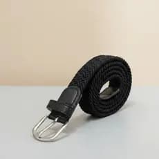 Cinto Elástico Trançado Unissex Preto Sem Furos Ajuste Perfeito Esporte Fino Casual Envio Rápido