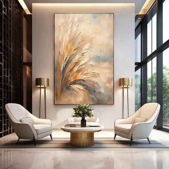 Quadro Decorativo 80x110cm Pena Abstrata Mármore Decoração de Parede Hall Luxo Sala Quarto MDF