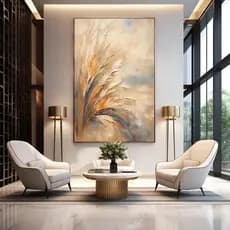 Quadro Decorativo 80x110cm Pena Abstrata Mármore Decoração de Parede Hall Luxo Sala Quarto MDF