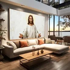 Quadro Decorativo 80x110cm Jesus Braços Abertos Decoração de Parede Hall Luxo Sala Quarto MDF