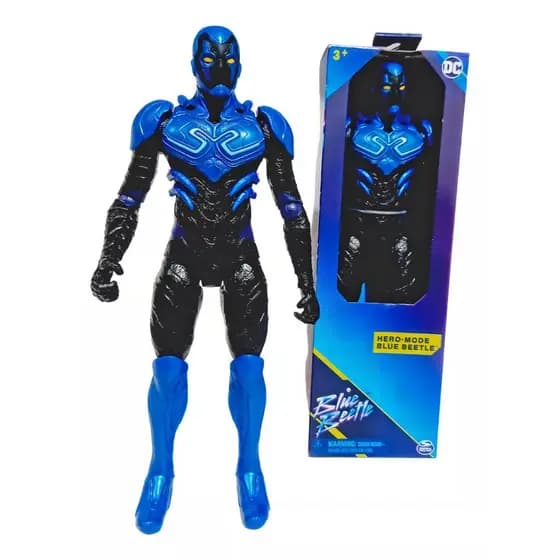 Boneco Blue Beetle Besouro Azul Articulado 15cm e 30cm - Sunny