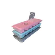 Forma de Gelo com Tampa Fundo em Silicone com Tampa de Aba Enche Fácil Resistente