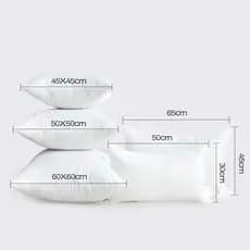 Enchimento 2 Almofada Refil 45x45 + 2 Almofada Baguete Refil 50x30 Fibra Sintetica Kit 4 Unidades