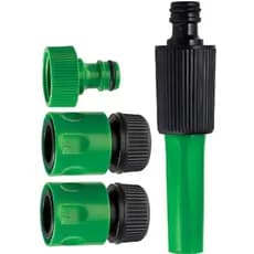 Kit Esguicho Ajustável + Engate Rápido Conexões para Mangueira 4 Peças