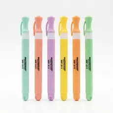 Kit Marcador de Texto Pastel 6 Cores Suaves Ponta Chanfrada Secagem Rápida Material Escolar Top