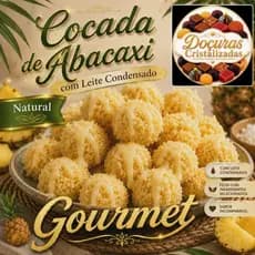 Cocada de abacaxi com leite condensado gourmet