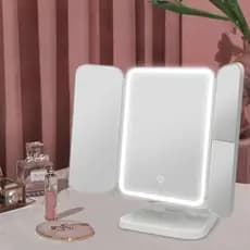 Espelho Aumento 2X/3X Camarim Iluminação Led Dobravel Maquiagem 78068 CASALUA