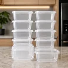 Kit 7 Pote Marmita Transparente - Potes 700ml - BPA FREE - Alimentos - Organizadores - Congelador
