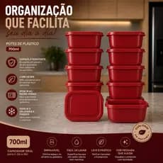 Kit 15 - Potes - Herméticos de Plástico - Com Tampa – Empilháveis - Ultra Resistentes para Alimentos
