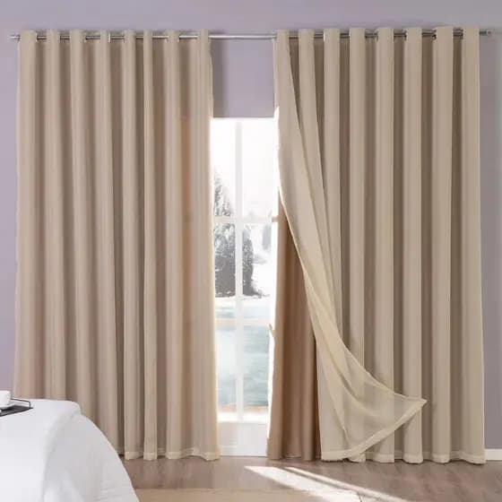 Cortina Gaze de Linho 3,00m c/ Forro Blackout Grosso Original | Alturas 2,20 a 2,80 | Sala Quarto