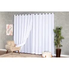Cortina Voil Gaze 4m (4,00) de Largura Forro Blackout para Sala/Quarto ENVIO IMEDIATO