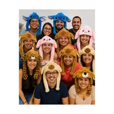 TOUCA GORRO DE PELÚCIA  LEVANTA ORELHAS /Stitch/Unicórnio/Capivara/Panda/Onça