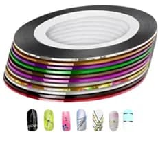 KIT COM 20 FITILHO PARA DECORAÇAO DE UNHA DE GEL ACRIGEL MANDAMOS COLORIDO