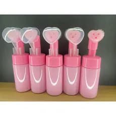 Frasco Pump de limpeza facial 120ML (coração rosa)